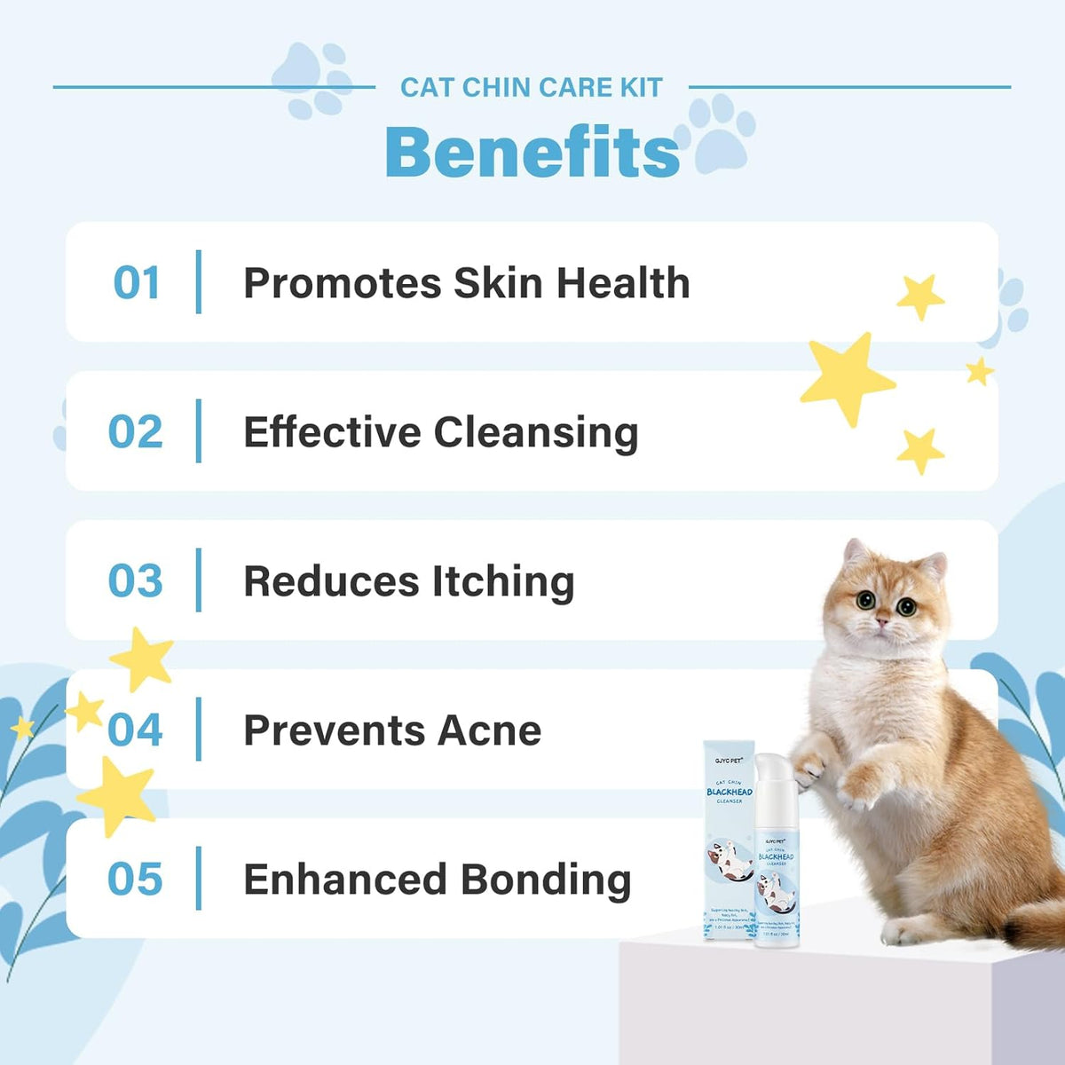 Cat Chin Acne Care Kit - Gently Removes Cat Chin Blackheads, Equipped with Cleansing Brush, Cruelty-Free, Nurtures Cat'S Chin Softness and Freshness, 1.01 Fl. Oz