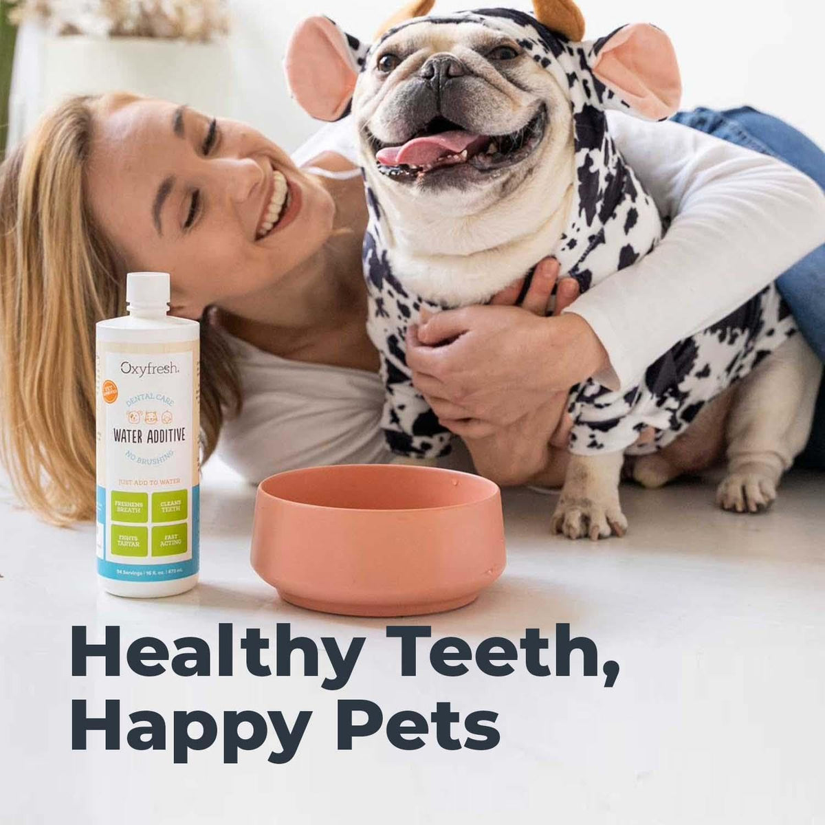 Premium Pet Dental Care Solution Pet Water Additive: Best Way to Eliminate Bad Dog Breath and Cat Bad Breath - Fights Tartar & Plaque - so Easy, Just Add to Water! Vet Recommended 16 Oz.