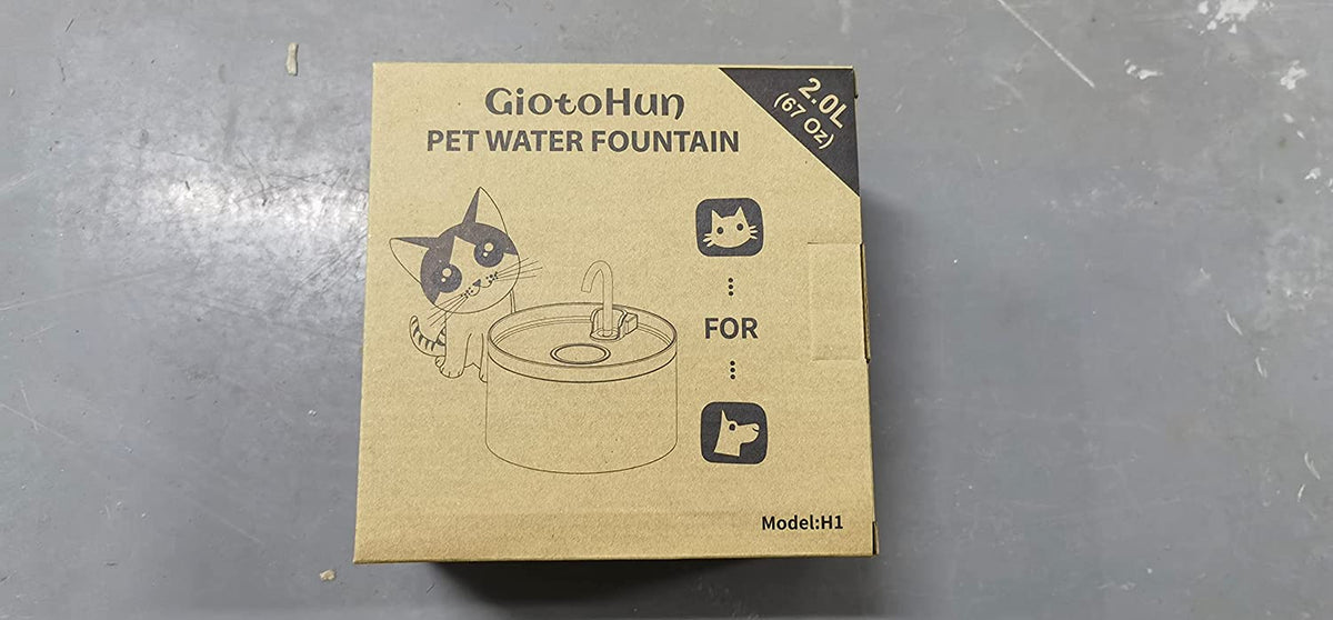 Cat Water Fountain: Dog Bowl Fountains - Automatic Pet Dispenser - Dogs Drinking Waterer Bowls Indoor - Auto Watering Dish Supplies - Easy Cleaning Animal Machine - Quiet 67Oz/2L Kitty Drink Fountain