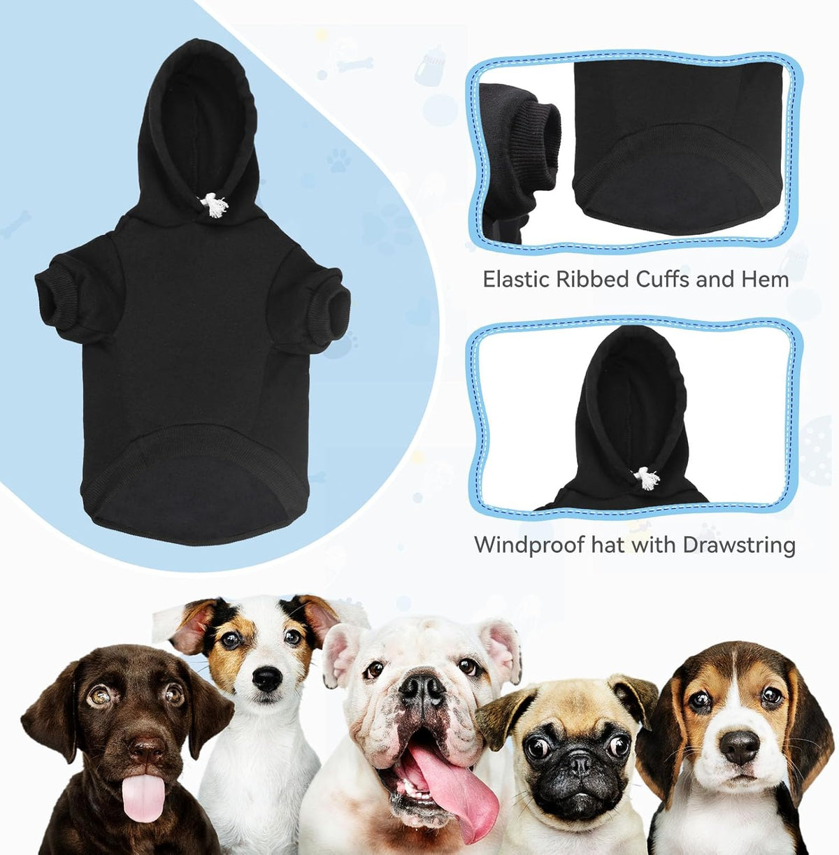 Dog Sweaters for Large Dogs Security Dog Hoodie Dog Sweater Soft Brushed Fleece Dog Clothes Dog Hoodie Sweatshirt with Pocket(Xl)