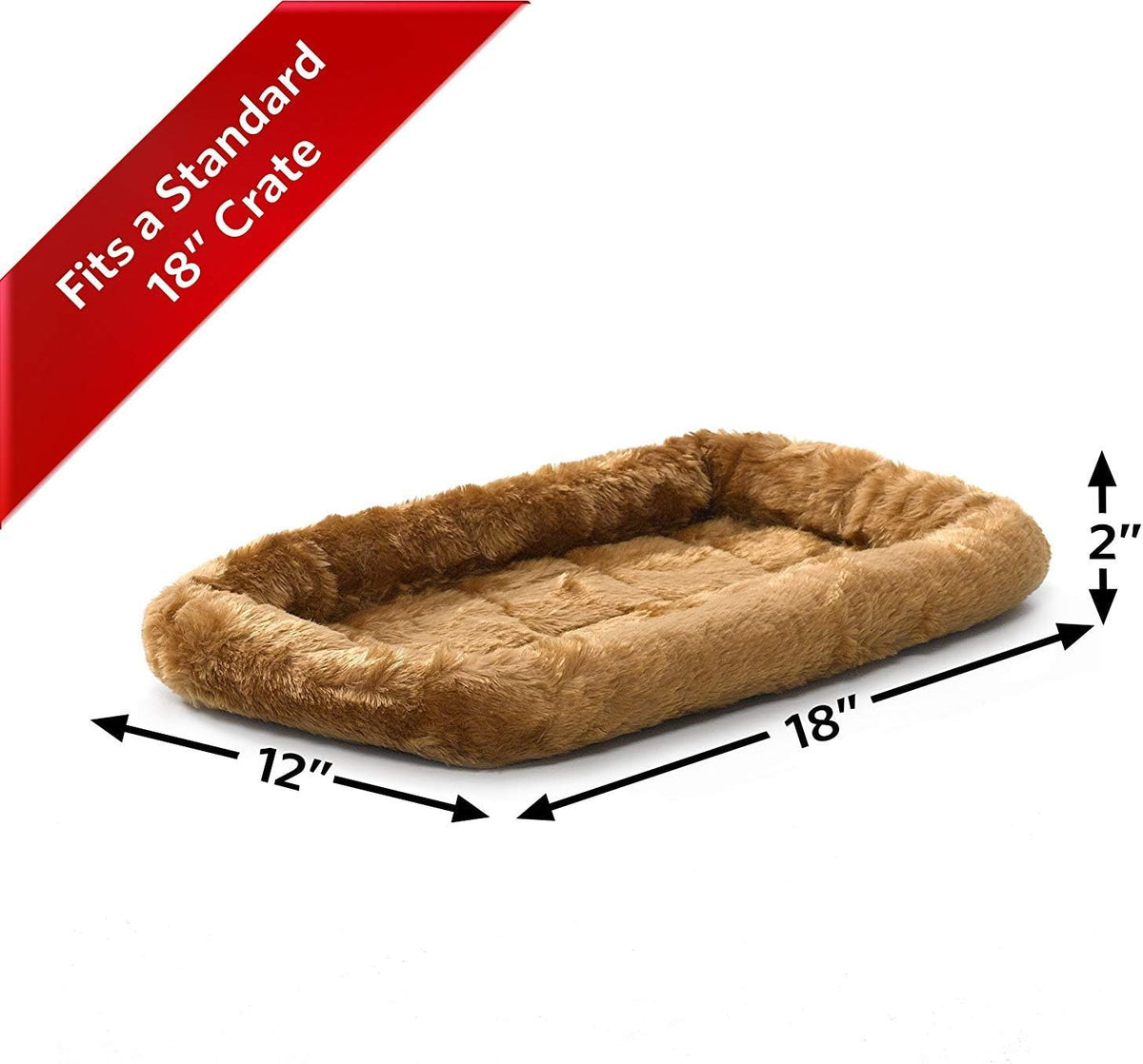 Cinnamon 18-Inch Pet Bed W/ Comfortable Bolster | Ideal for Small Breeds & Fits an 18-Inch Crate | Easy Maintenance Machine Wash & Dry