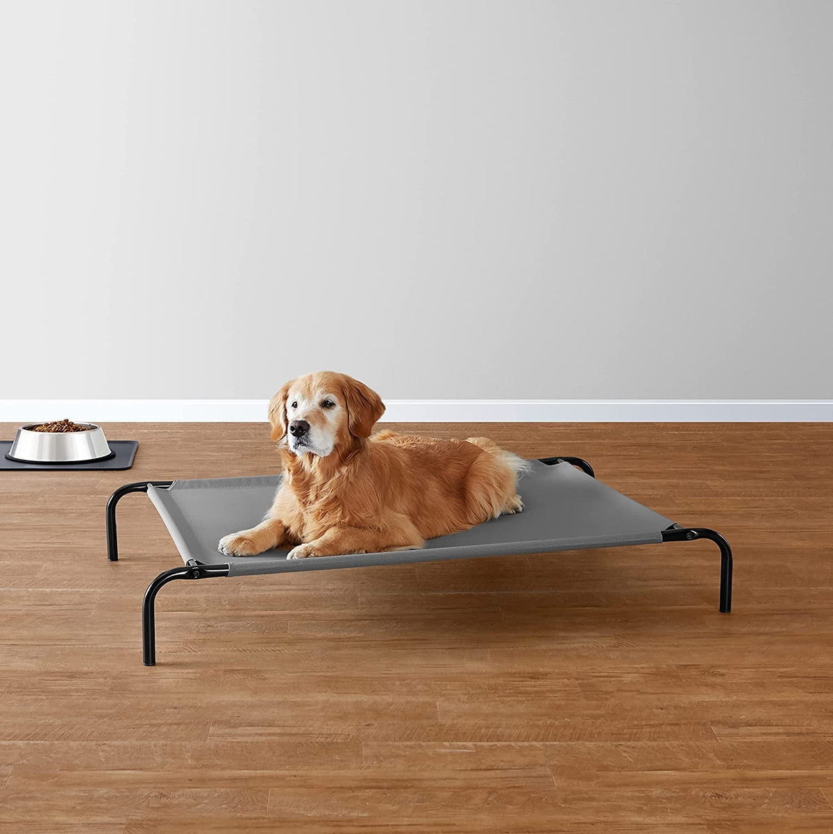 Cooling Breathable Elevated Dog Bed with Metal Frame for Large Dogs, 51 X 31 X 8 Inch, Grey