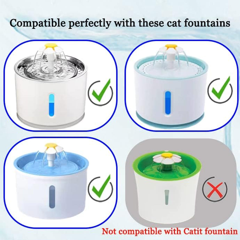 12/16 Pack Cat Water Fountain Filters,  Triple Filtration System Pet Cat Fountain Filter Replacement for 84Oz/2.5L Automatic Cat Fountain (12 Pack)