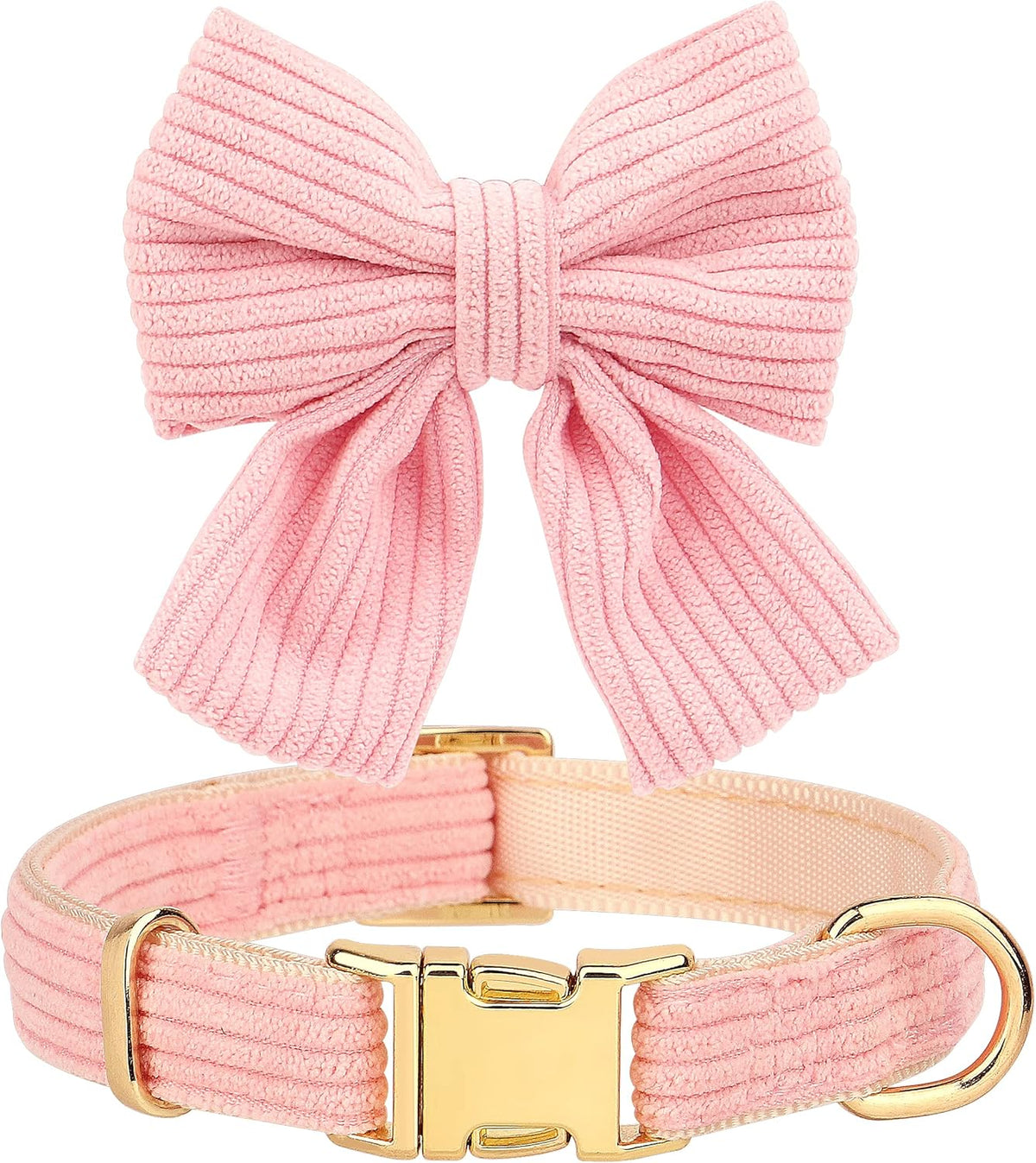 Cute Small Dog Collar Harness & Leash Set, Adjustable Dog Collars and Leashes with Bowtie, Breathable Soft Mesh Padded Dog Vest for Puppies Small Dogs Walking,Pink, S