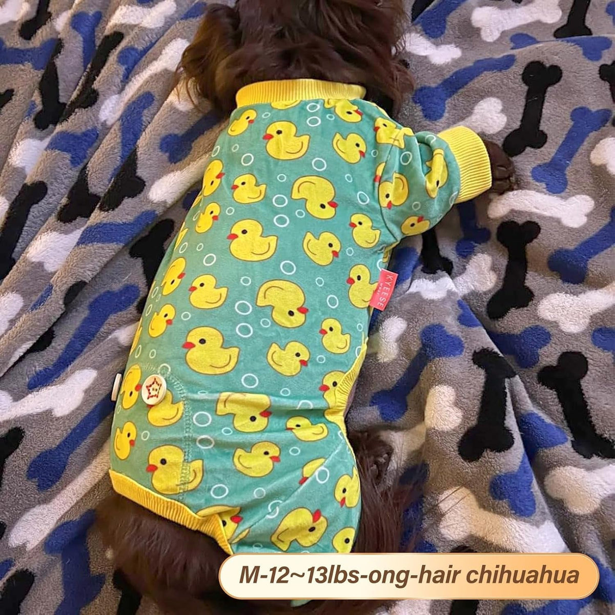 Dog Pajamas Yellow Ducks Dog Onesie Soft Dog Costume Dog Body Suits after Surgery Dog Coat Dog Clothes Cat Clothes Dog Surgery Recovery Suit Dog Pajamas for Small Dogs Small Dog Pajamas