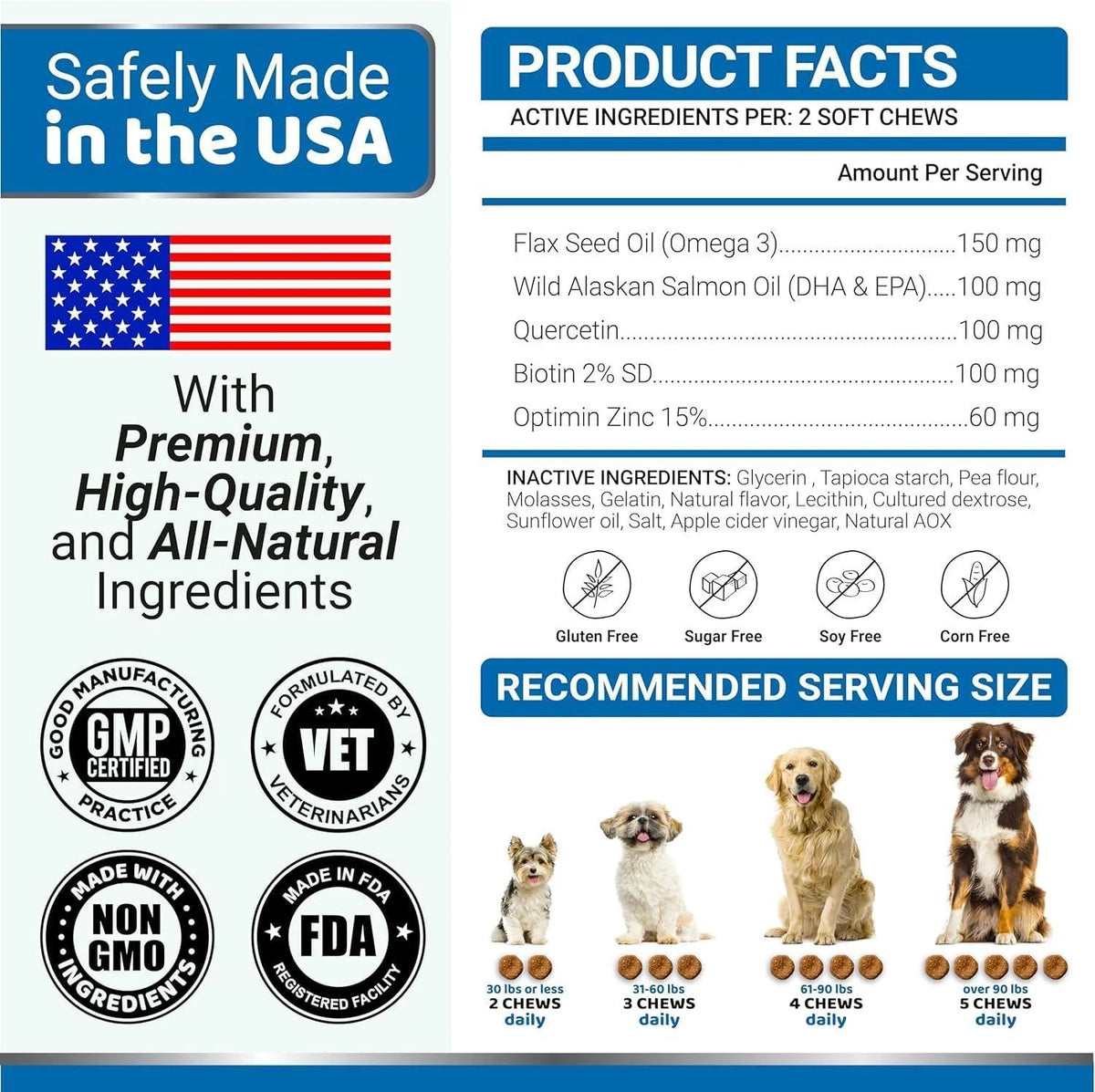 2 Pack Omega 3 Fish Oil for Dogs Skin and Coat Supplement Dry Itchy Skin Relief