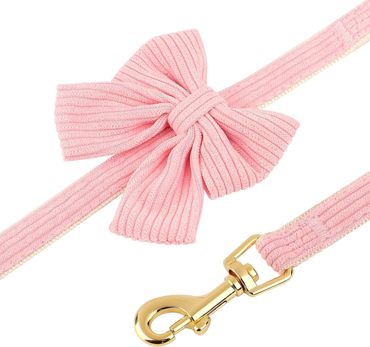 Cute Small Dog Collar Harness & Leash Set, Adjustable Dog Collars and Leashes with Bowtie, Breathable Soft Mesh Padded Dog Vest for Puppies Small Dogs Walking,Pink, S