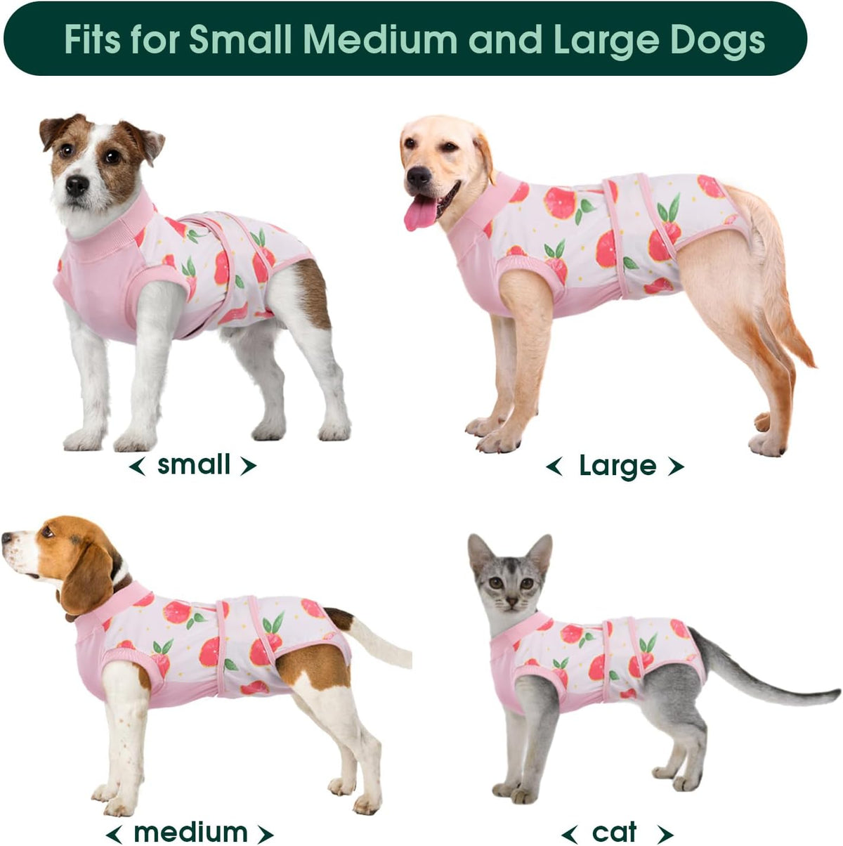 Recovery Suit for Dogs Cats after Surgery, Professional Pet Recovery Shirt Dog Abdominal Wounds Bandages, Substitute E-Collar & Cone,Prevent Licking Dog Onesies Pet Surgery Recovery Suit