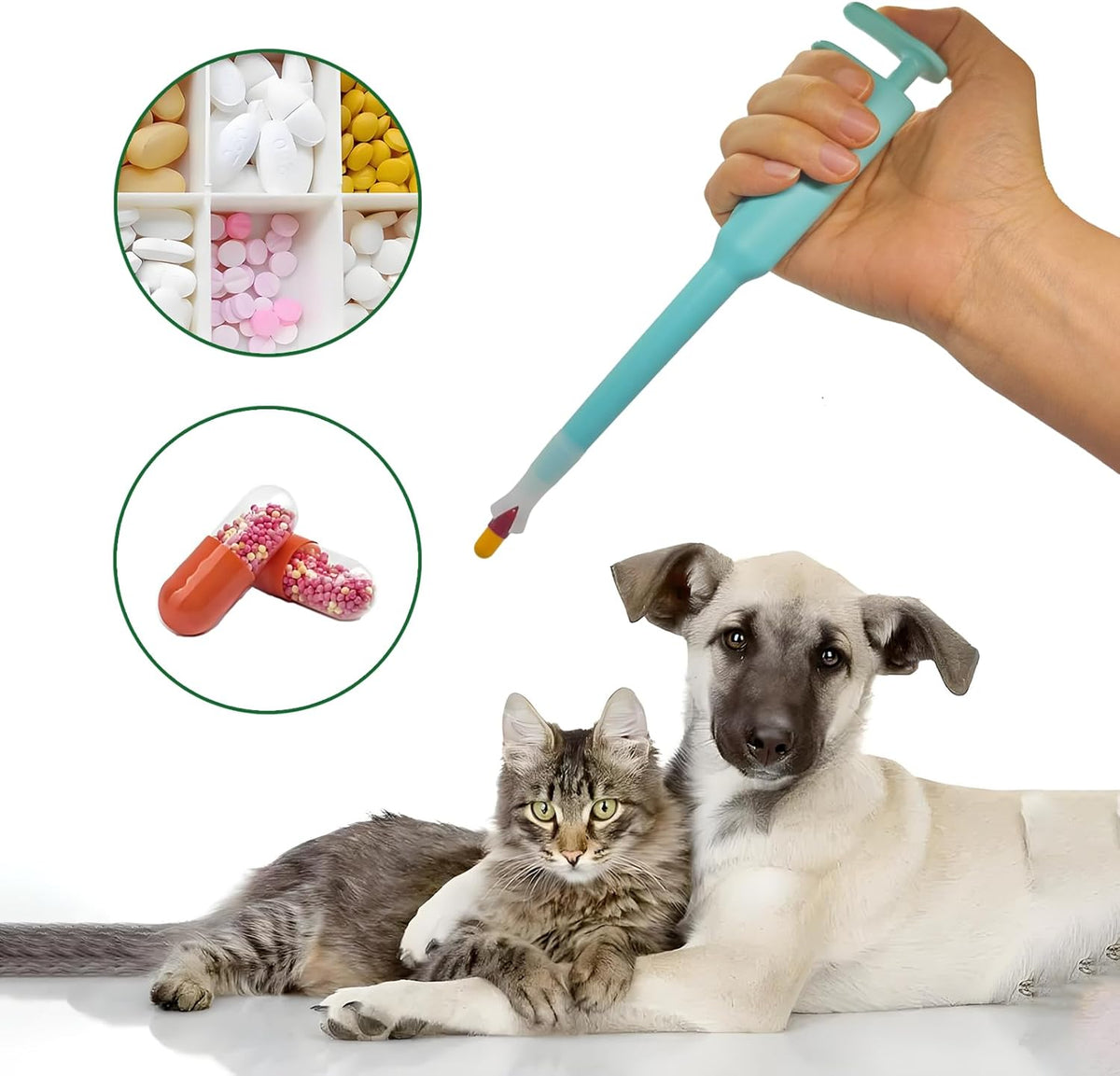 Cat Pill Shooter, Pet Pill Dispenser, Pet Syringe & Dropper Wirh Replacement Nipples, Suitable for Kittens, Puppies and Wild Animals