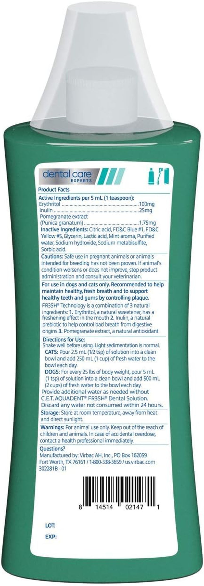 C.E.T. Aquadent Dental Solution for Dogs and Cats (500 Ml)