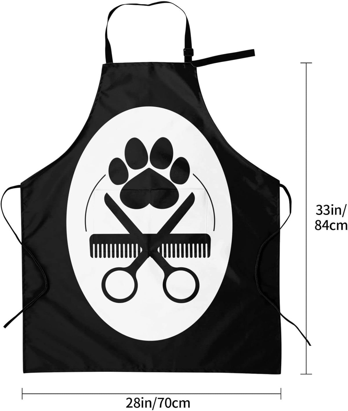 Waterproof Apron with 2 Pockets Kitchen Chef Aprons Bibs for Grooming Cooking Painting Gardening