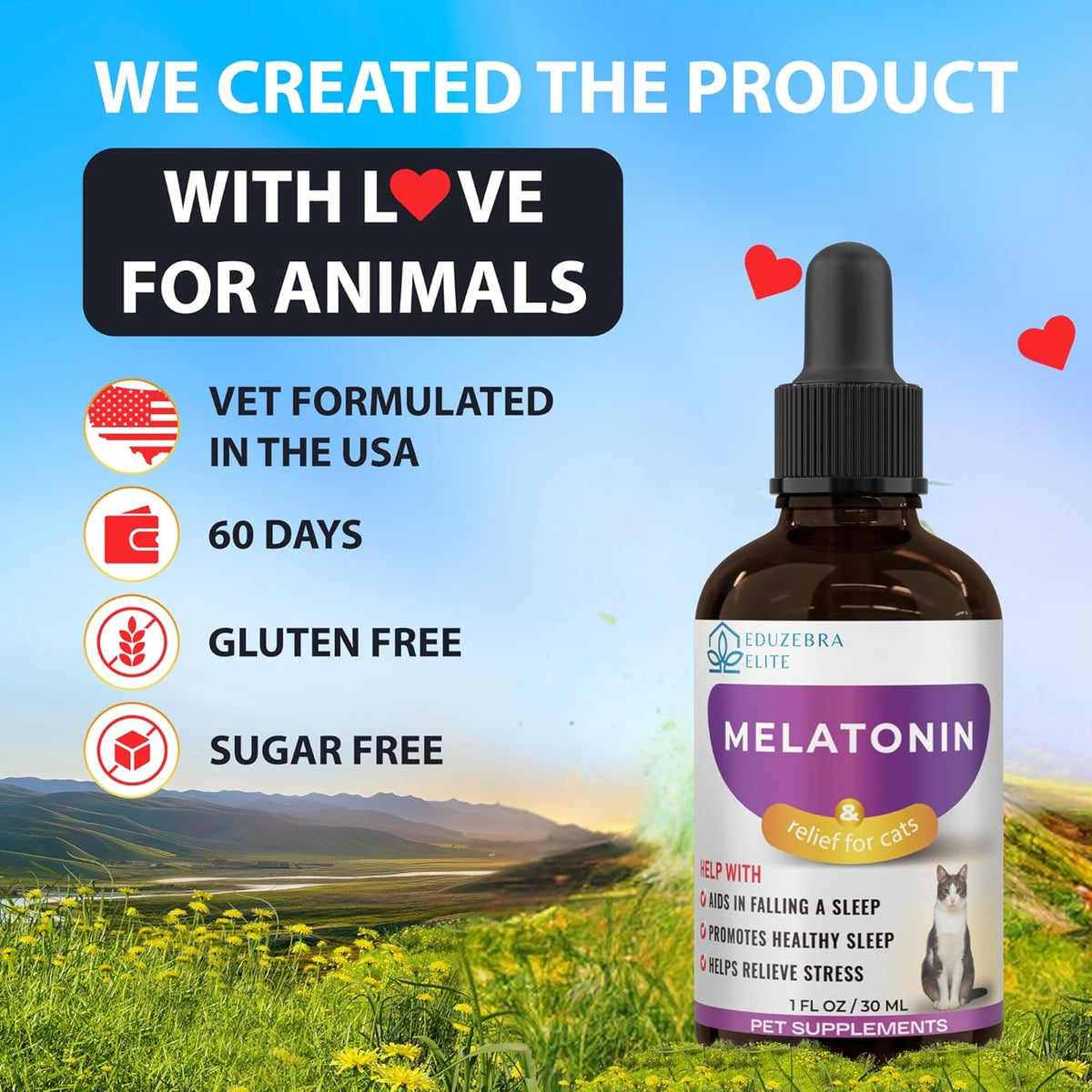 Cat Melatonin, Melatonin for Cats, Cat Sedative for Grooming, Cat Sleep Aid, Cat Calming Treats, Anxiety Relief for Cats, Support Restful Sleep for Your Cat