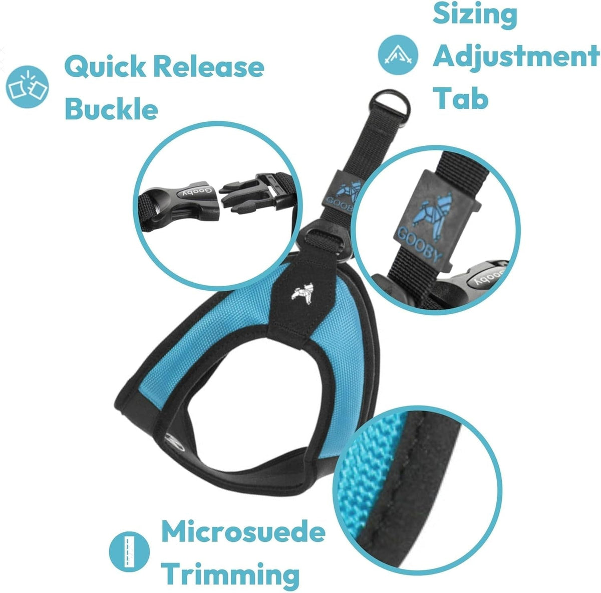 Turquoise X-Small Easy Fit Harness - No Pull Patented Design for Small Dogs with Quick Release Buckle