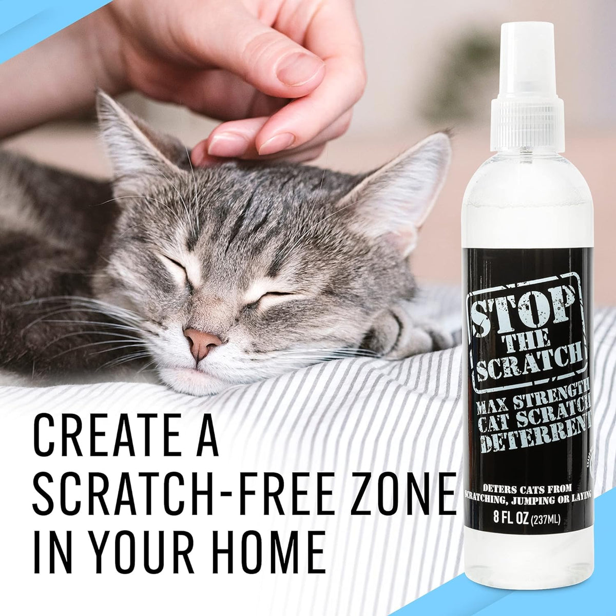 EBPP Stop the Scratch Cat Spray Deterrent for Kittens and Cats - Non-Toxic, Safe for Plants, Furniture, Floors and More Cat Deterrent Spray with Rosemary Oil