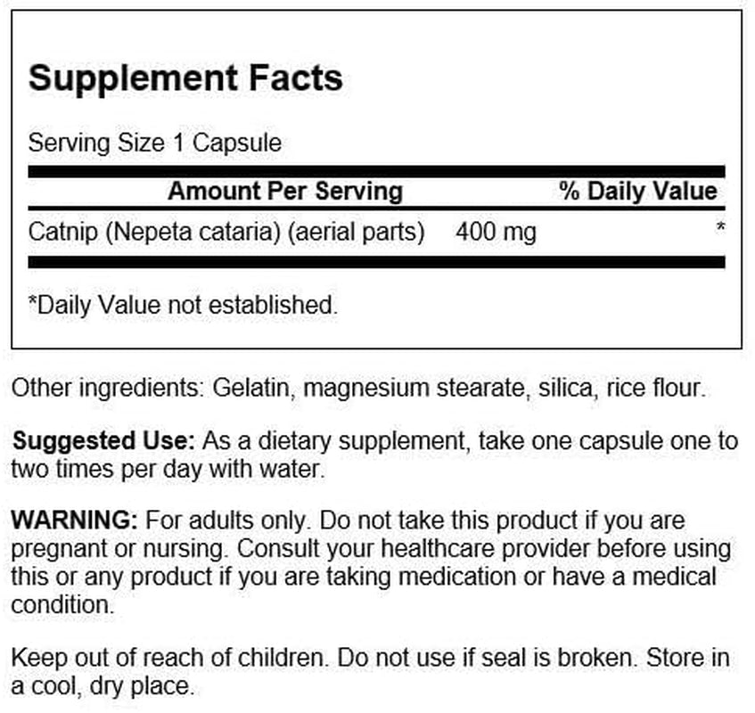 Full Spectrum Catnip 400 Milligrams 60 Capsules