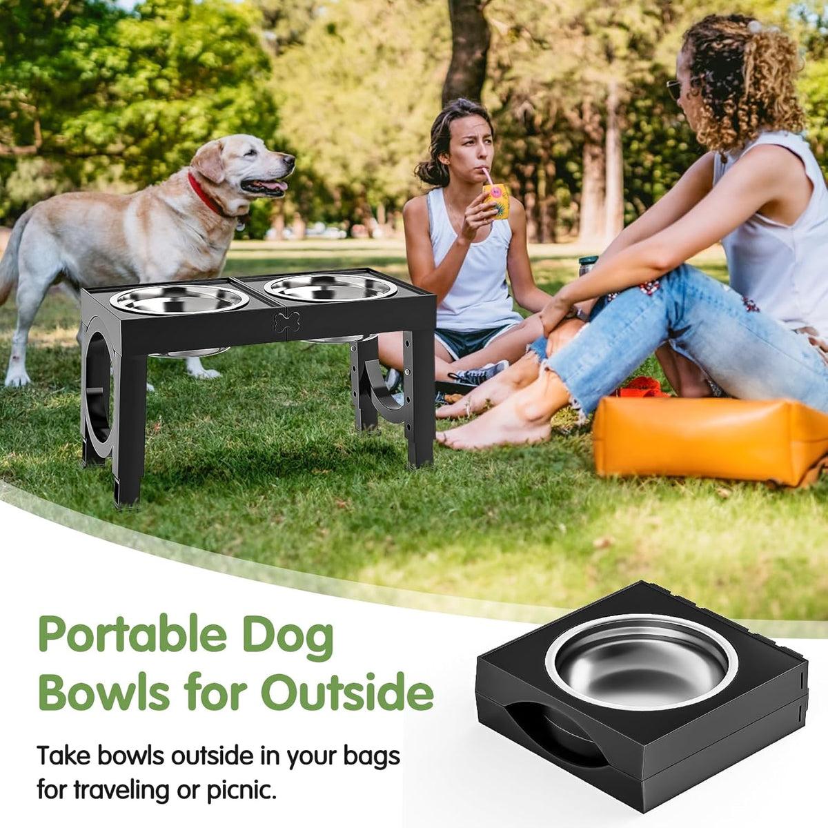 Elevated Dog Bowls Large Breed  Raised Dog Bowl Stands Large Medium Sized Dog 1000Ml Large Elevated Dog Food Water Bowl Stand Set Black Raised Pet Feeder Adjustable Dog Dish Station 9/11/12/14In