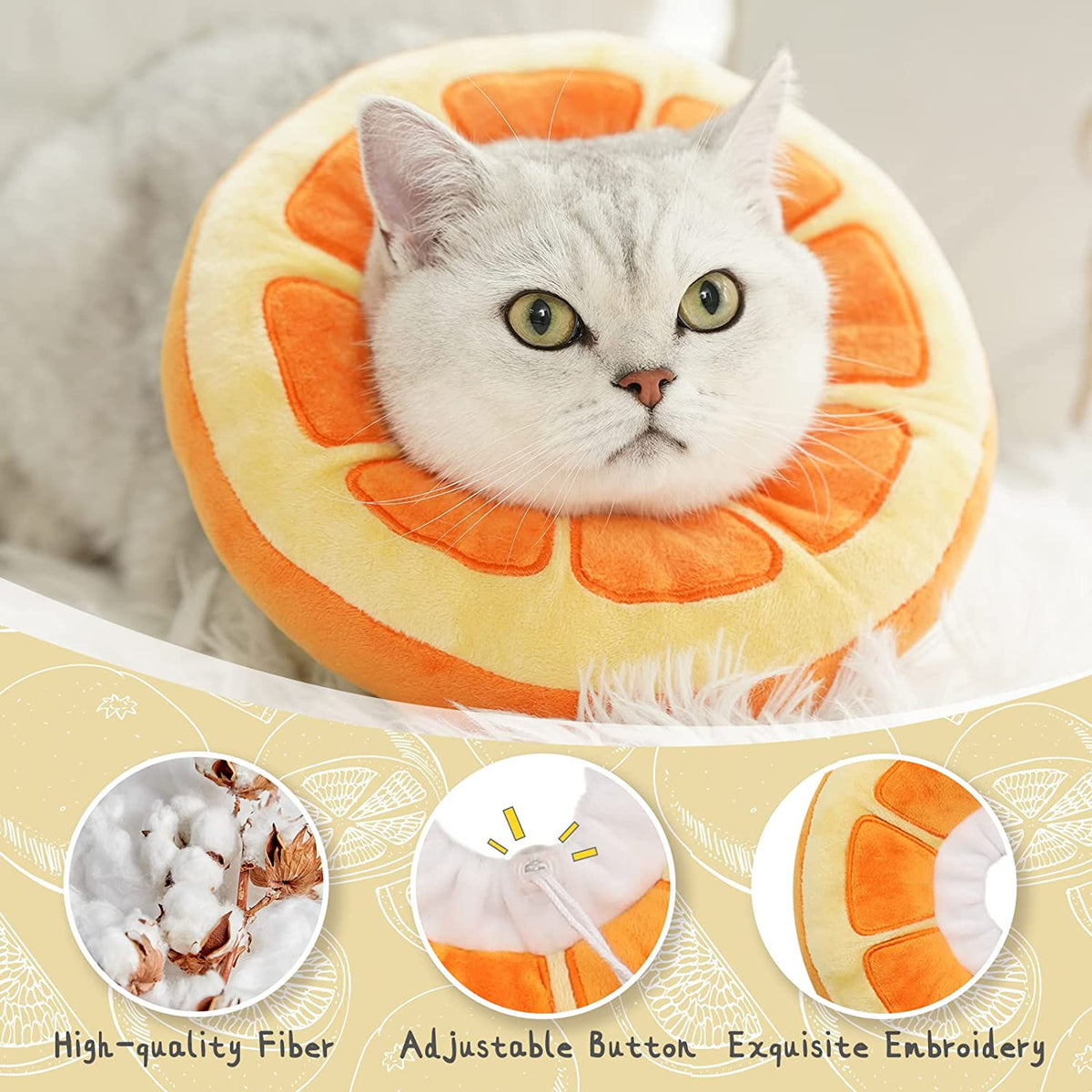 Adjustable Cat Cone Collar Soft, Cute Cat Recovery Collar, Cat Cones after Surgery for Kittens