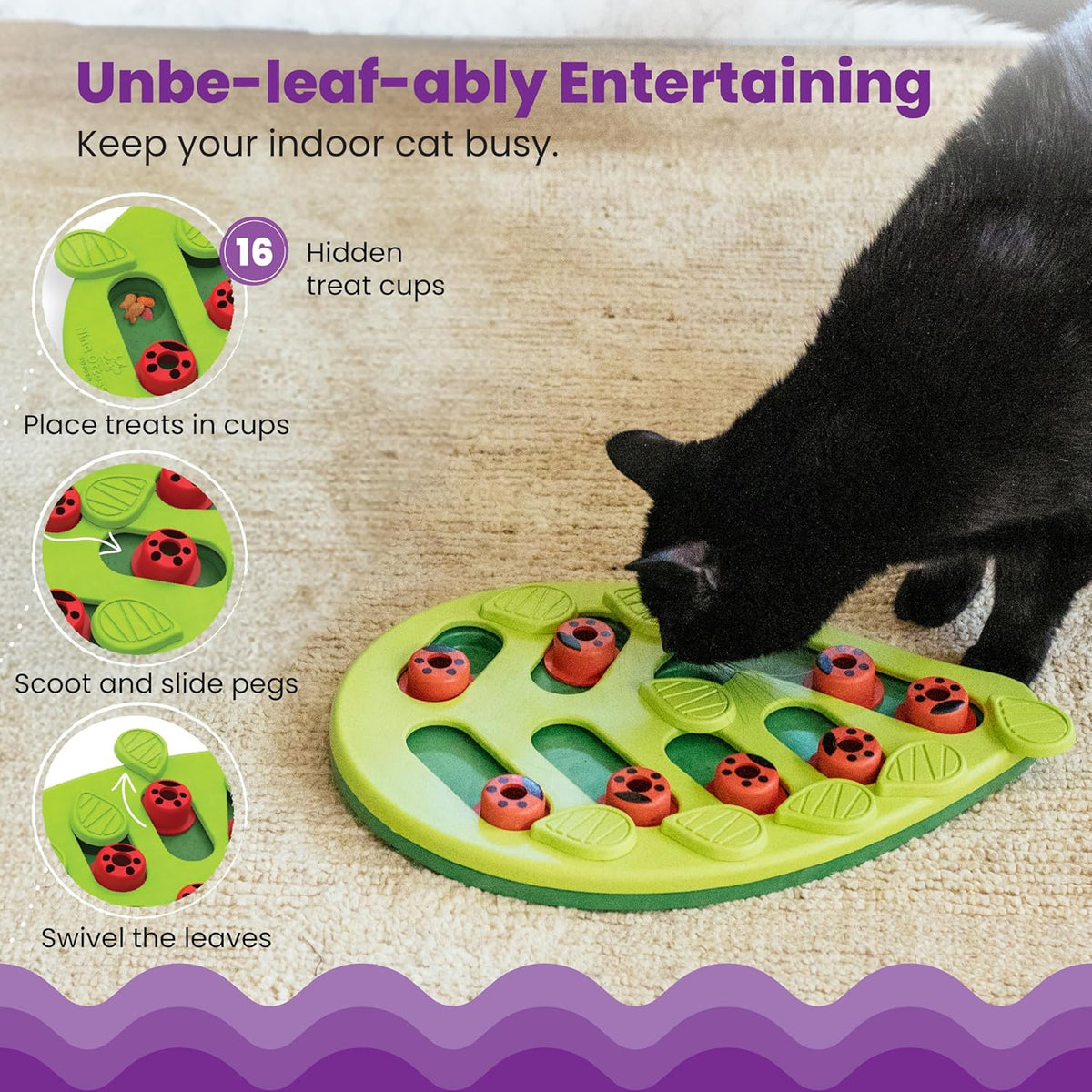 by Nina Ottosson Buggin' Out Puzzle & Play - Interactive Cat Treat Puzzle