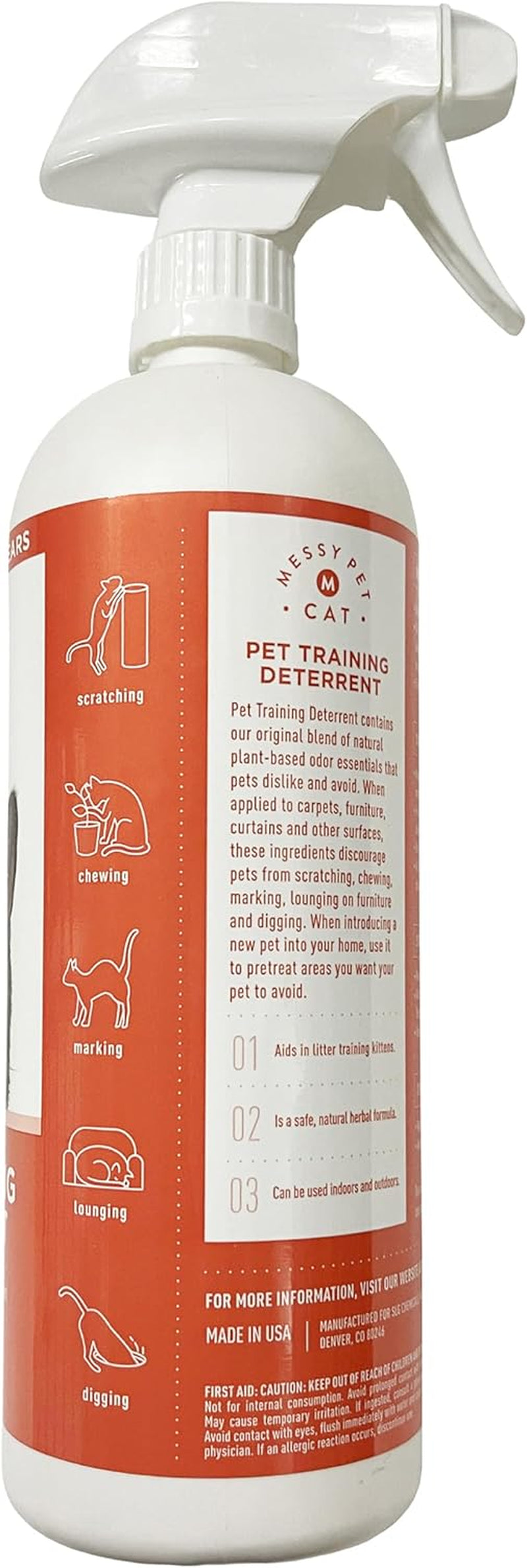 Training Deterrent Spray - Cat Deterrent to Stop Unwanted Pet Behaviors - 27.05 Fl Oz