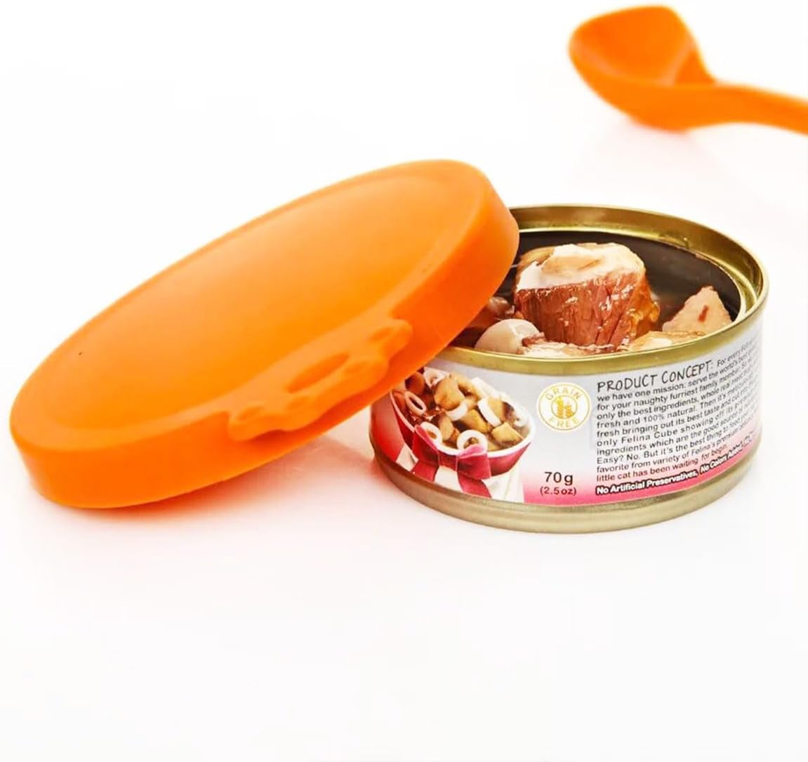 8 PACK Can Lids, Pet Food Can Cover and Food Mixing Spoons Food Canned Scoop, Fits Most Standard Size Dog and Cat Can Tops for Pet Cat Dog Feeding Can and Wet Food Storage