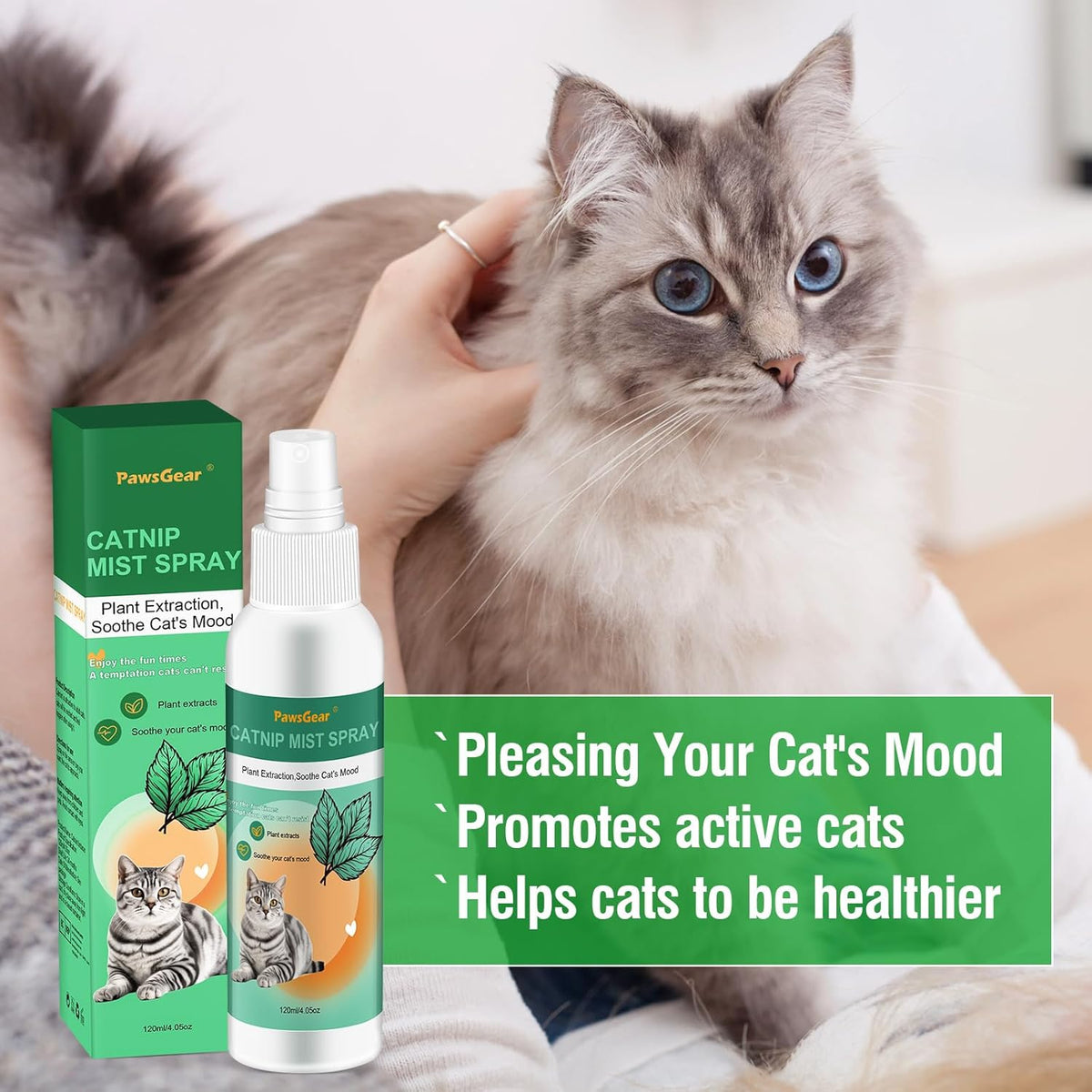 Catnip Spray, Catnip Spray for Indoor Cats, Cat Scratch Spray for Outdoor Training, Catnip for Cat Exercise, for Adult Cats and Kittens