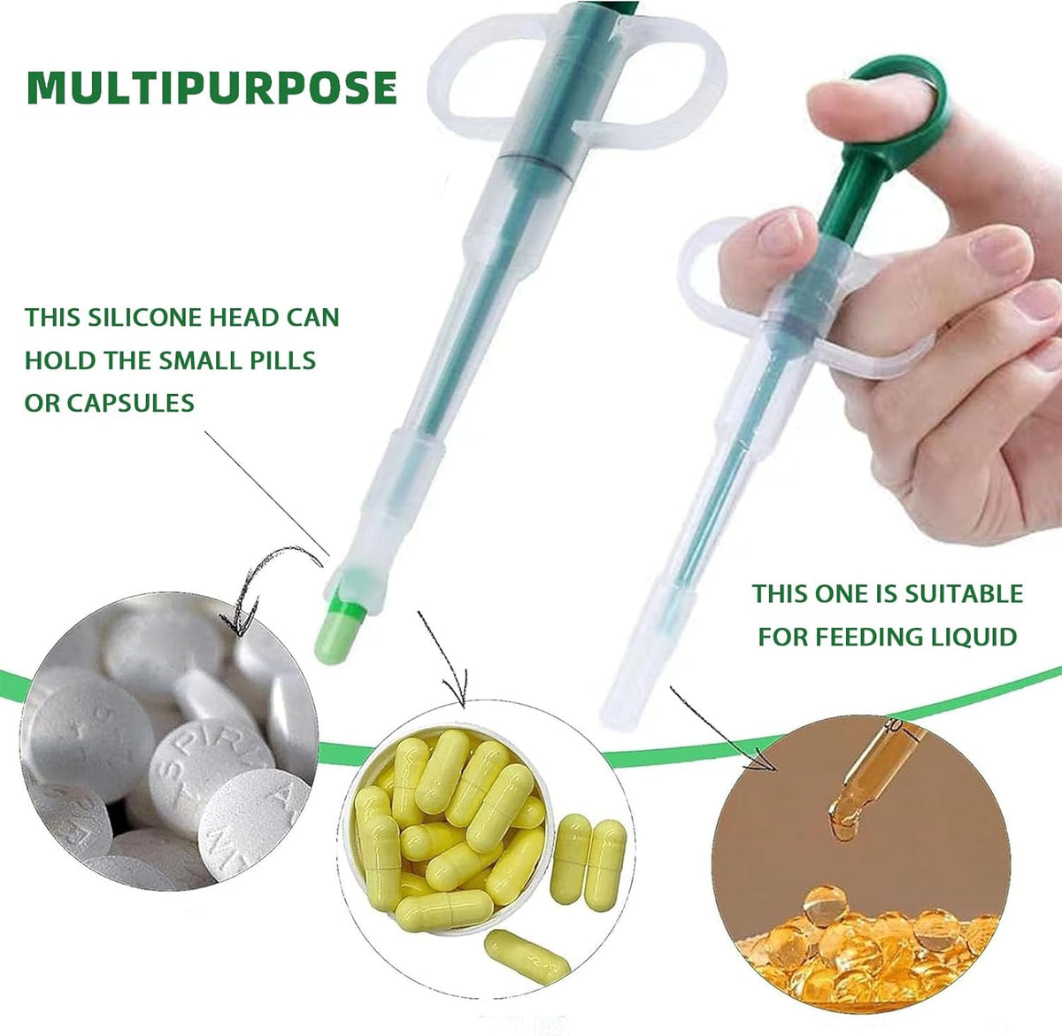 Cat Pill Shooter, Pet Pill Dispenser, Pet Syringe & Dropper Wirh Replacement Nipples, Suitable for Kittens, Puppies and Wild Animals