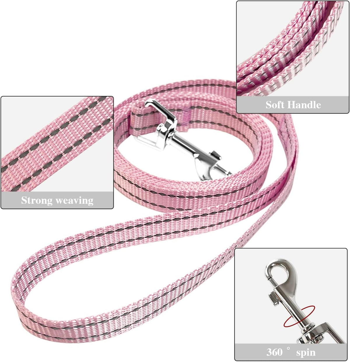 Dog Harness and Leash Set, No Pull Soft Mesh Pet Harness, Reflective Adjustable Puppy Vest for Small Medium Large Dogs, Cats (Pink, X-Small (Pack of 1)