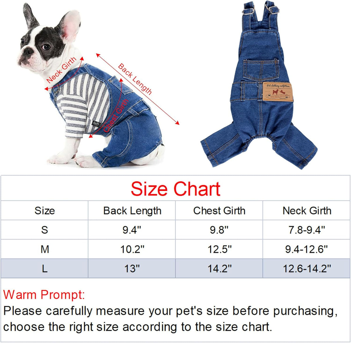 1 Piece of Dog Denim Shirts Puppy Jean Jacket Sling Jumpsuit Costumes Pet Jean Overalls Dog Pants Outfits for Small Puppy Cat Pets (Blue, Large)