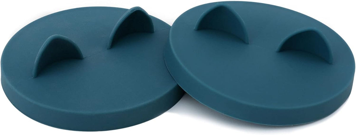 - 2 Pack Cat Food Can Lids, Small (3 Oz) Silicone Can Covers for Pet Food Cans 2.5 Oz Cat Food Cans, Dark Blue