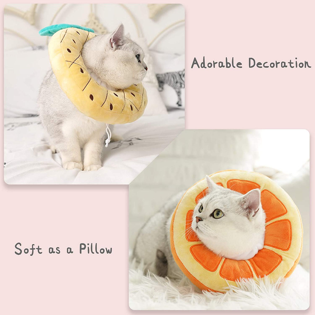 Adjustable Cat Cone Collar Soft, Cute Cat Recovery Collar, Cat Cones after Surgery for Kittens