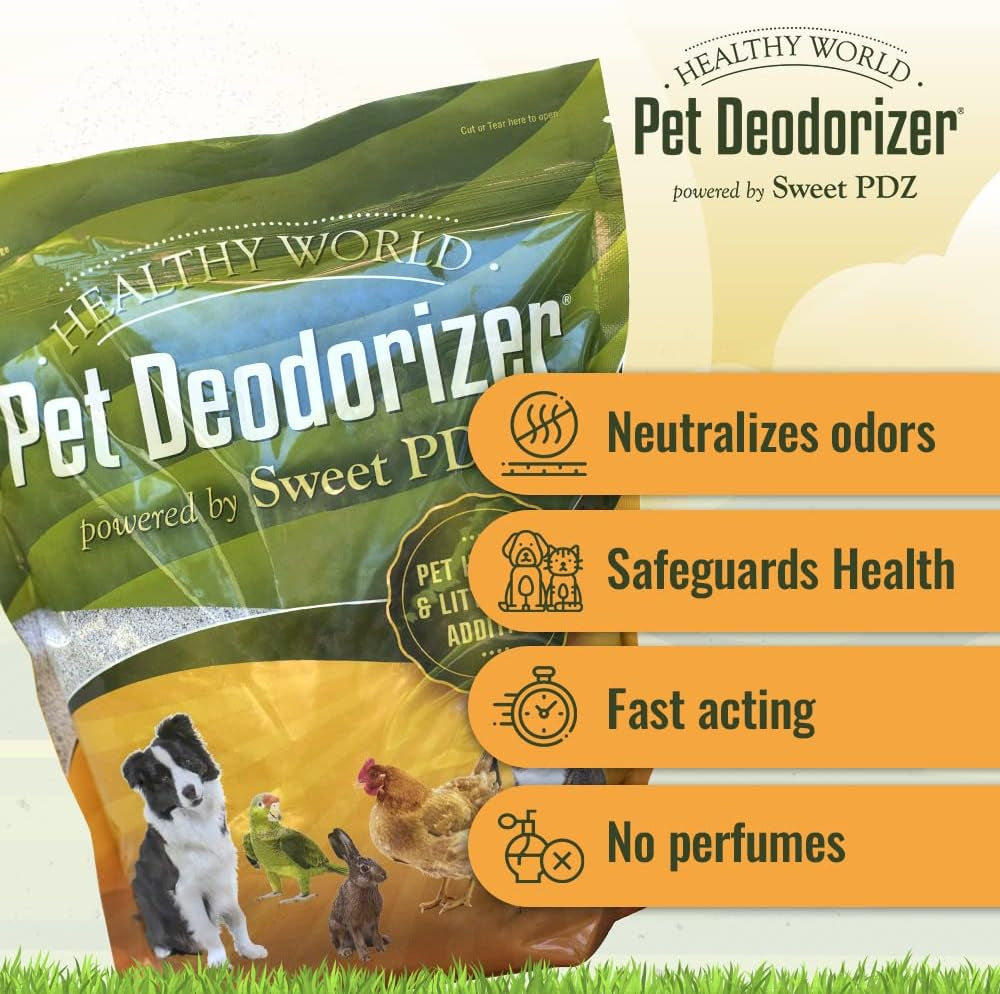 Healthy World Pet Deodorizer - Pet Habitat & Litter Box Additive - 3.5 Lbs