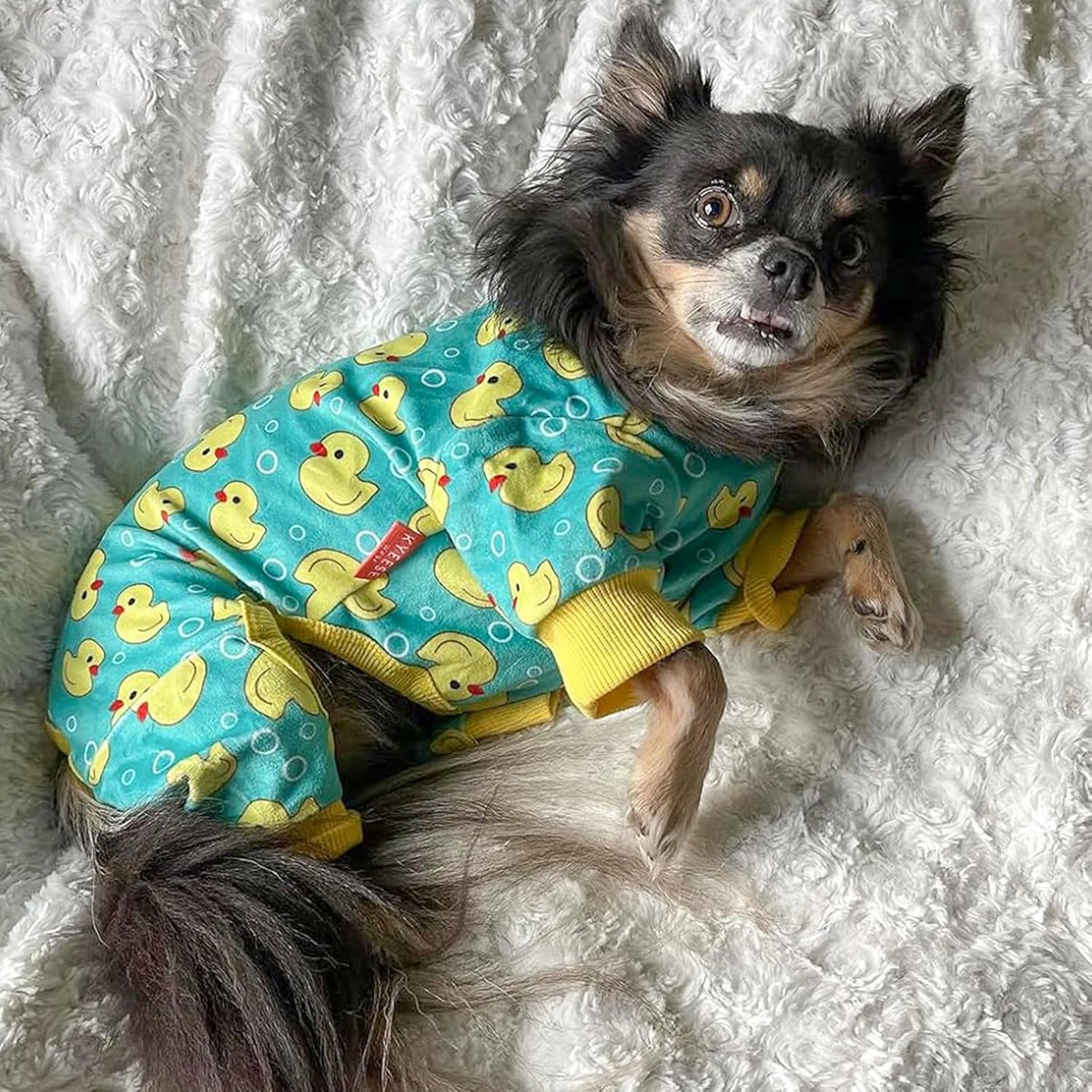 Dog Pajamas Yellow Ducks Dog Onesie Soft Dog Costume Dog Body Suits after Surgery Dog Coat Dog Clothes Cat Clothes Dog Surgery Recovery Suit Dog Pajamas for Small Dogs Small Dog Pajamas