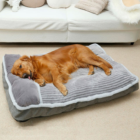 Large Dog Bed with Pillow for Crate Kennel, Sofa Dog Bed, Super Soft Pet Bed for Medium, Jumbo, Furniture