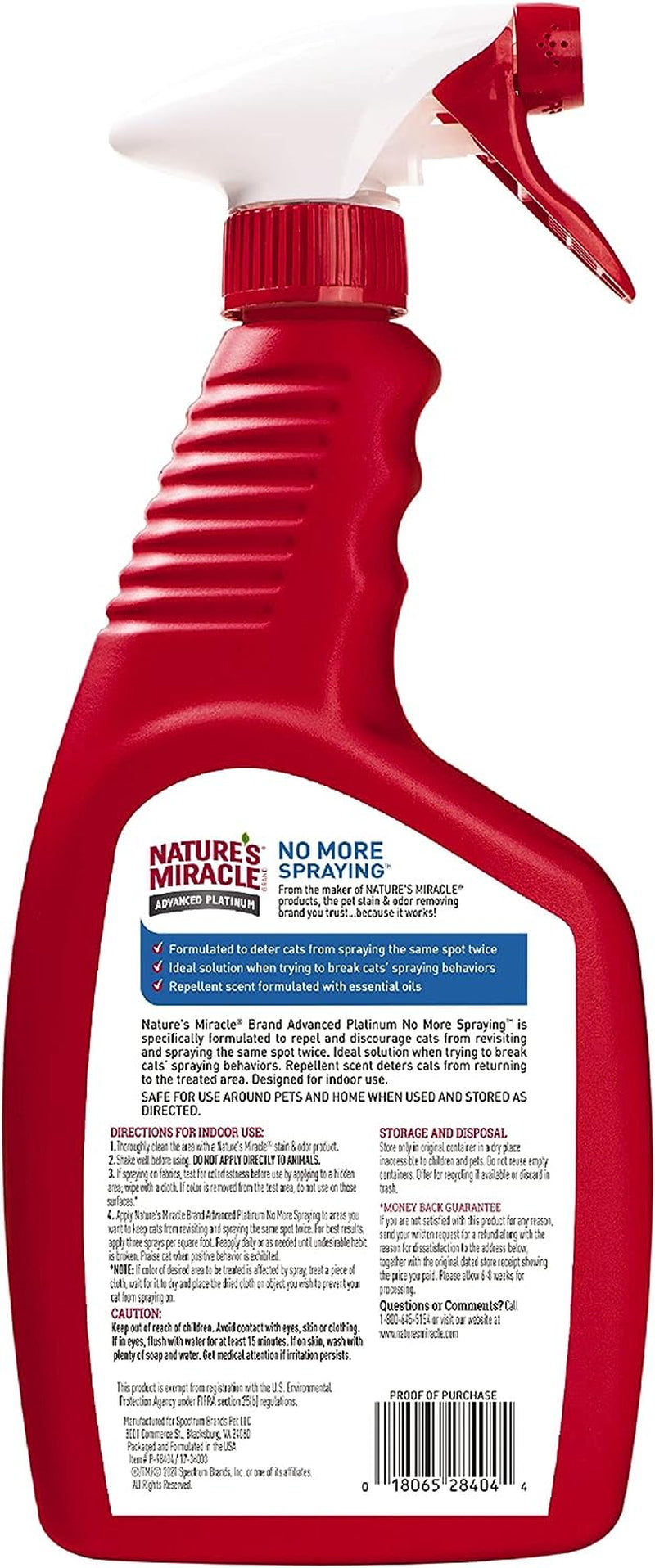 Advanced Platinum No More Spraying, 24 Ounces, Helps Discourage Repetitive Cat Spraying