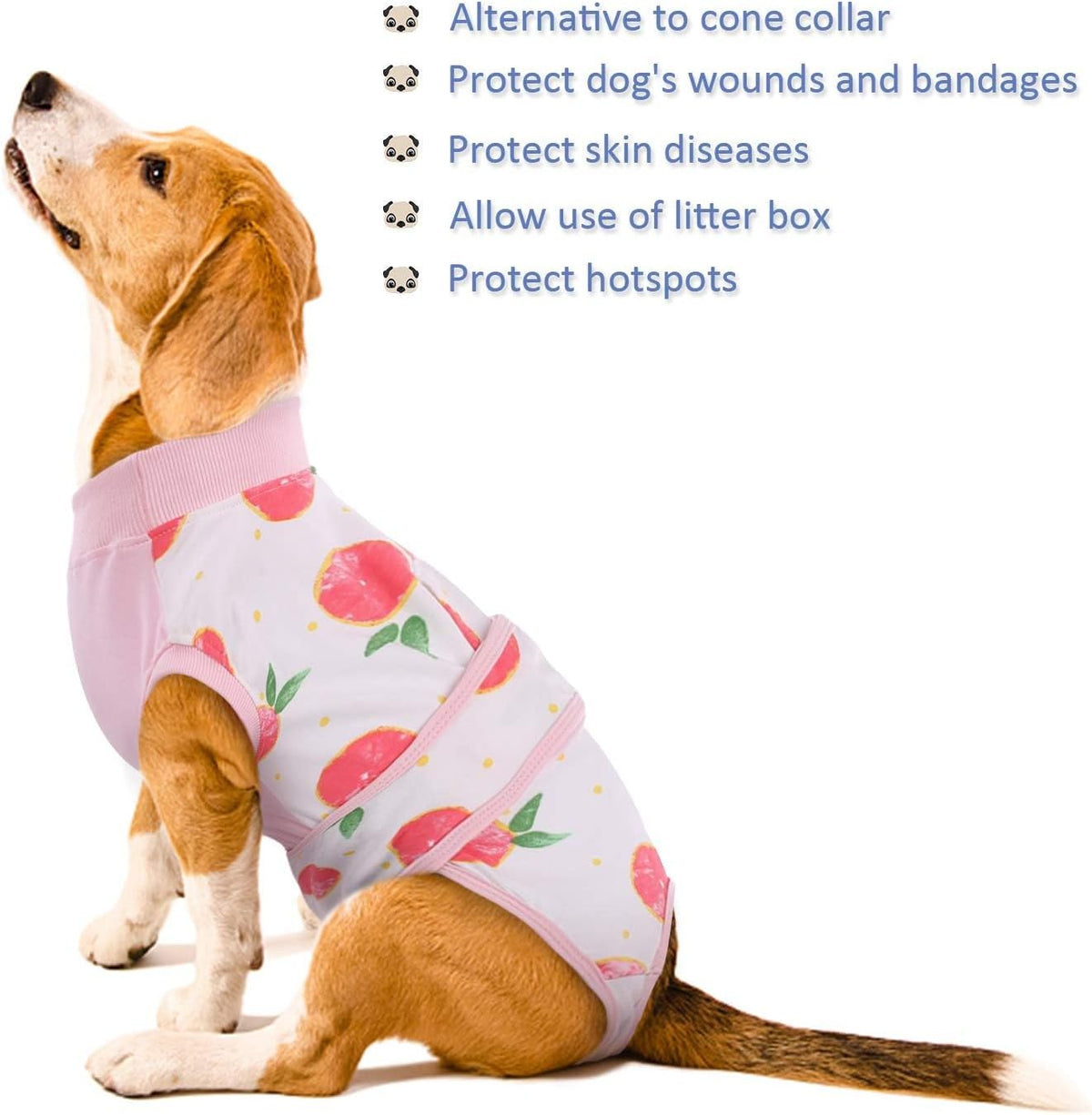 Recovery Suit for Dogs Cats after Surgery, Professional Pet Recovery Shirt Dog Abdominal Wounds Bandages, Substitute E-Collar & Cone,Prevent Licking Dog Onesies Pet Surgery Recovery Suit