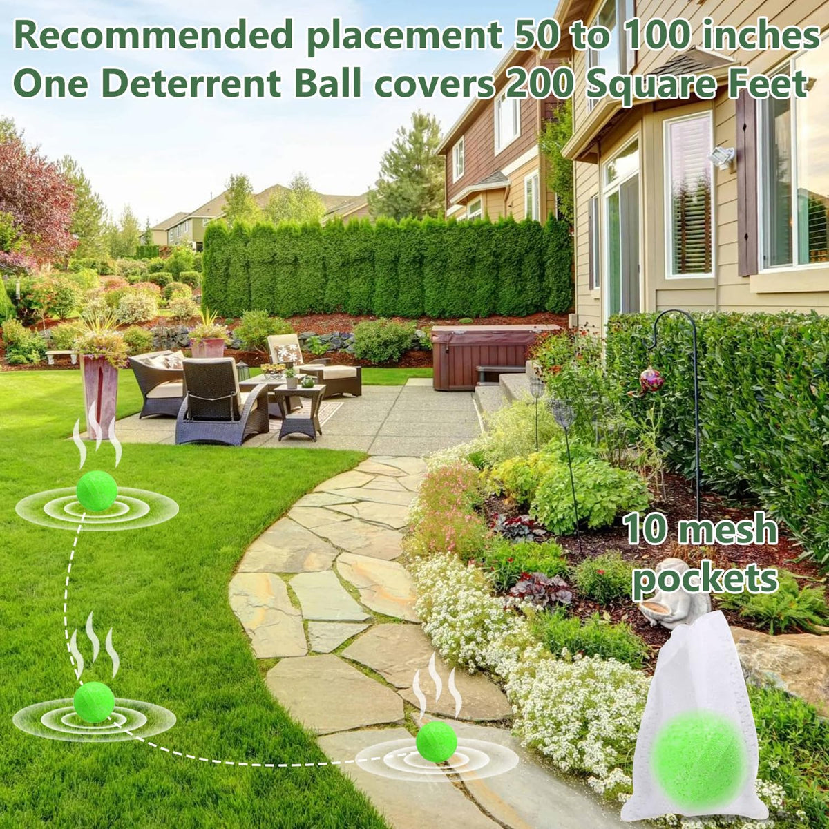 Cat Deterrent Outdoor, Preventing Cats and Dogs from Peeing, 10 Pack Natural Peppermint Oil Cat Deterrent Ball Outdoor Indoor Keep Cats Out of Yard Garden Lawn, Guard against Scratch and Chew